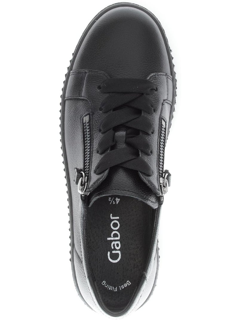 Baskets  en cuir Noir - Kiabi