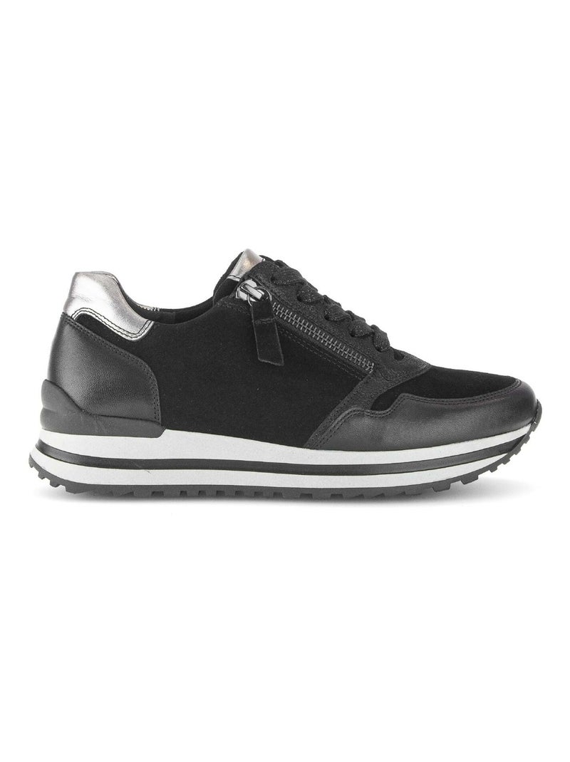 Baskets  en cuir Noir - Kiabi
