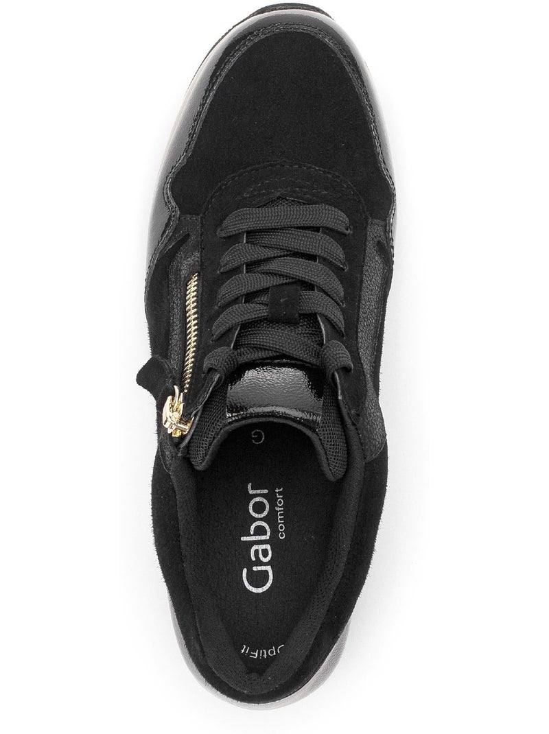 Baskets  en cuir Noir Noir - Kiabi
