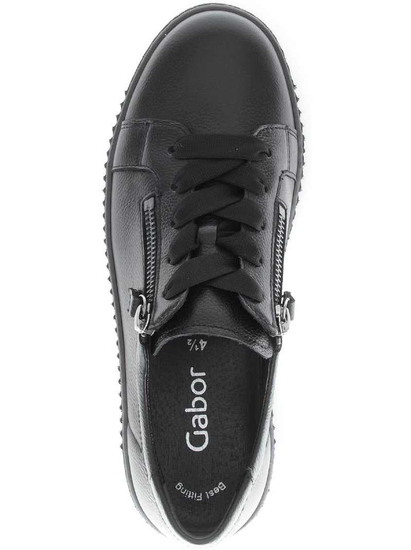 Baskets  en cuir Noir Noir - Kiabi