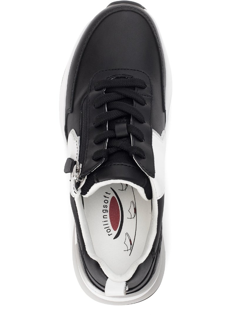 Baskets  en cuir Noir Noir - Kiabi
