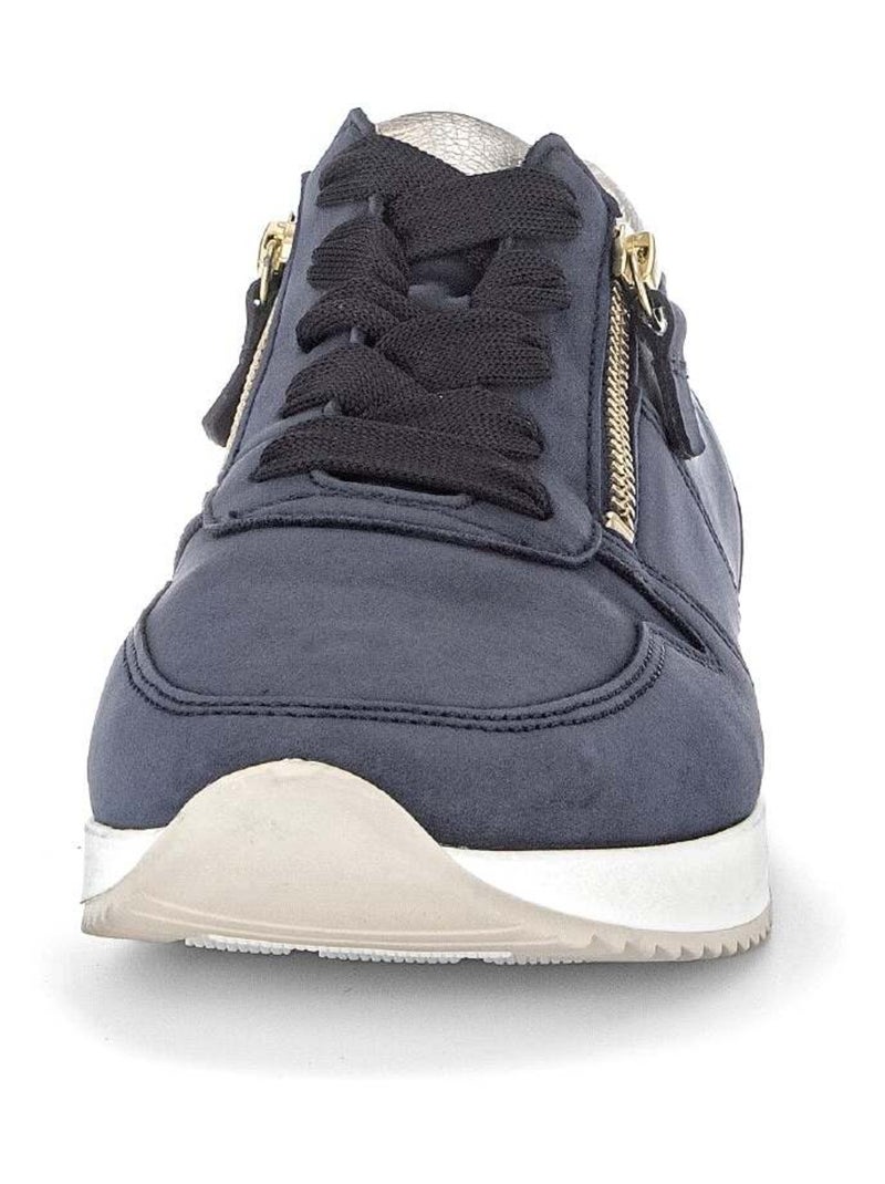 Baskets  en cuir nubuck Bleu - Kiabi