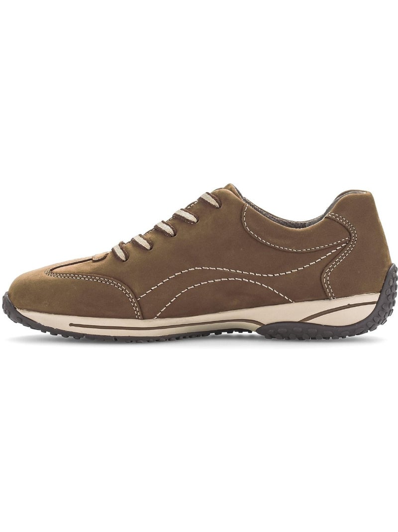 Baskets  en cuir nubuck Marron - Kiabi