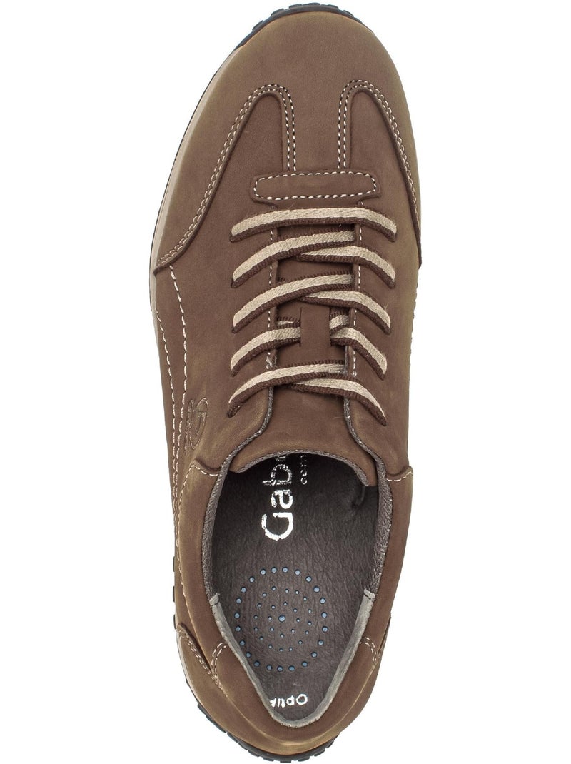 Baskets  en cuir nubuck Marron - Kiabi