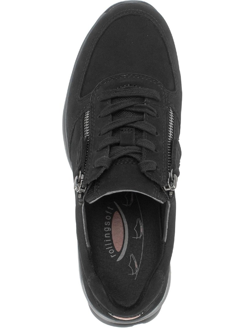 Baskets  en cuir nubuck Noir Noir - Kiabi