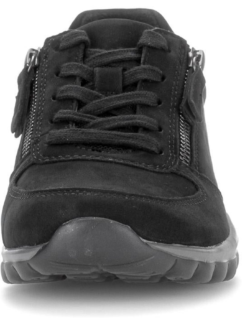Baskets  en cuir nubuck Noir Noir - Kiabi