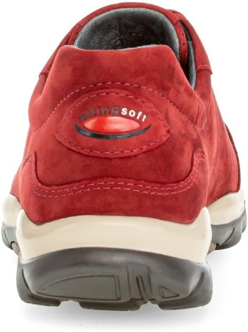 Baskets  en cuir nubuck Rouge - Kiabi