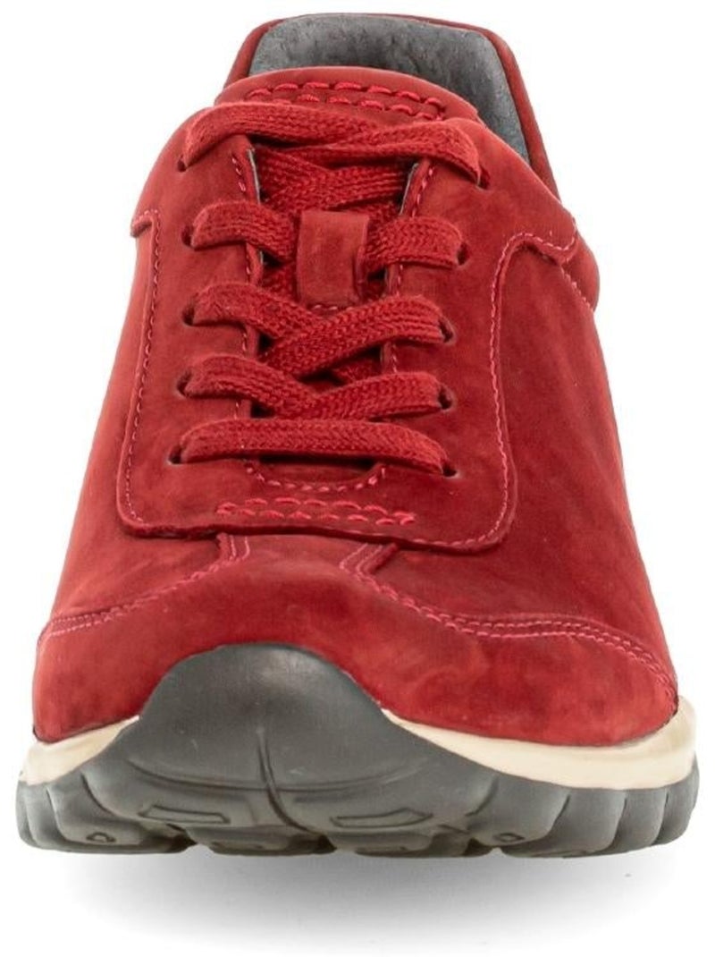 Baskets  en cuir nubuck Rouge - Kiabi
