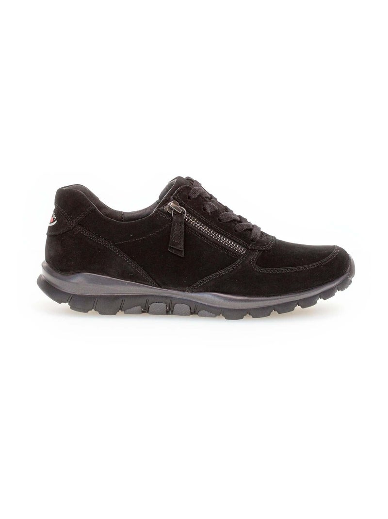 Baskets  en cuir nubuk Gabor Noir Noir - Kiabi
