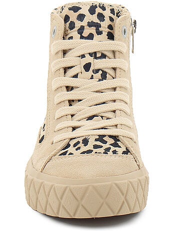 Baskets en cuir palladium