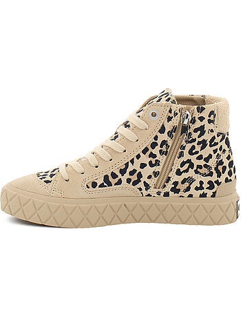 Baskets en cuir palladium