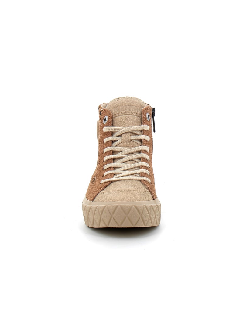 Baskets en Cuir Palladium Marron - Kiabi