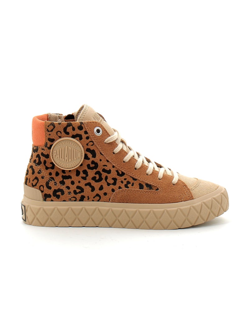 Baskets en Cuir Palladium Marron - Kiabi