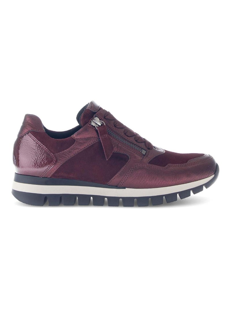 Baskets  en cuir Rouge - Kiabi