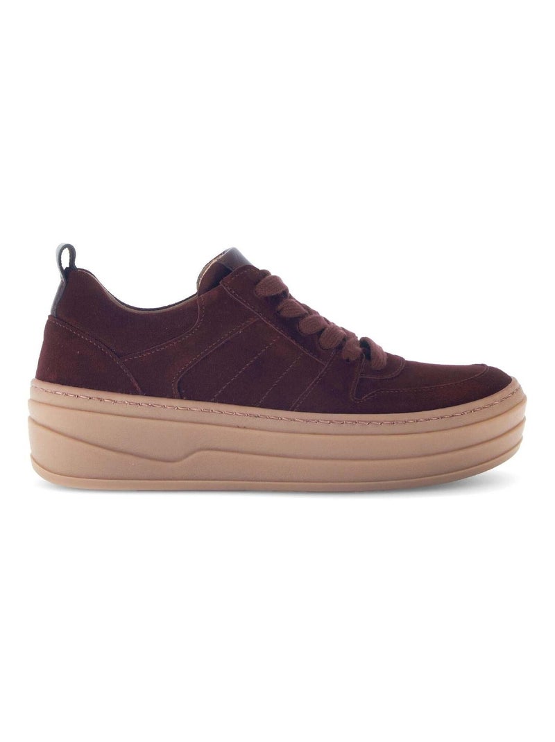 Baskets  en cuir Rouge - Kiabi