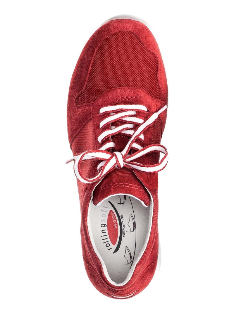 Baskets  en cuir Rouge - Kiabi