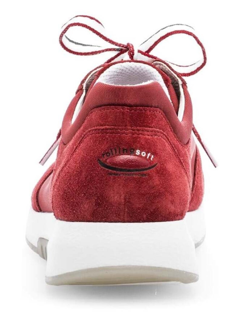 Baskets  en cuir Rouge - Kiabi