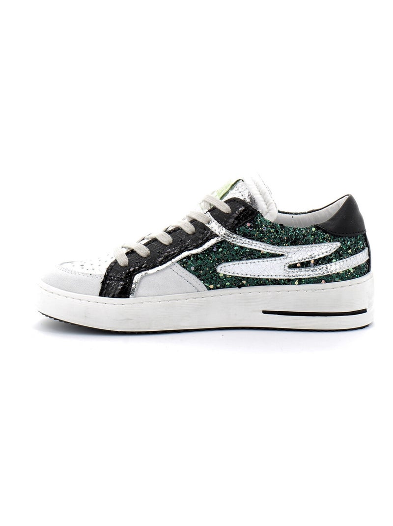 Baskets en Cuir Semerdjian Vert - Kiabi