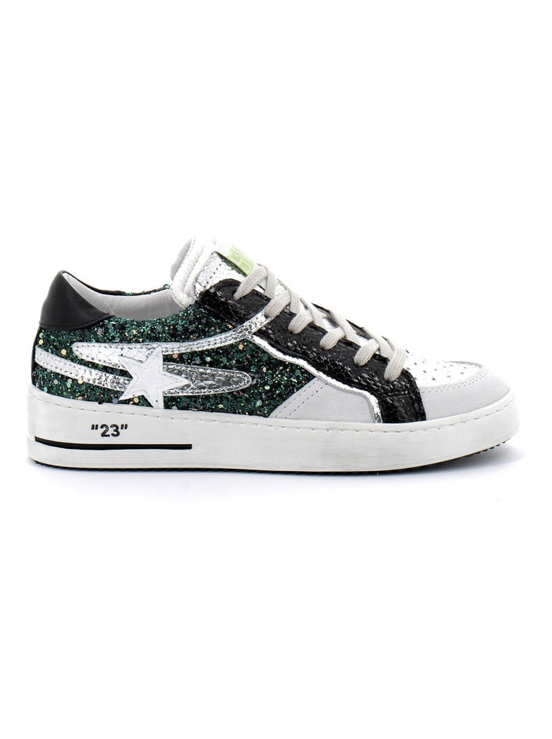 Baskets en Cuir Semerdjian Vert - Kiabi