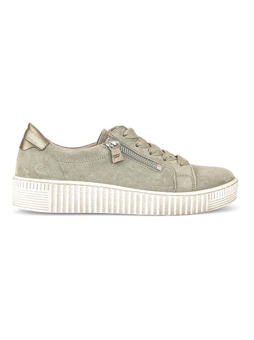 Baskets  en cuir velours - Kiabi