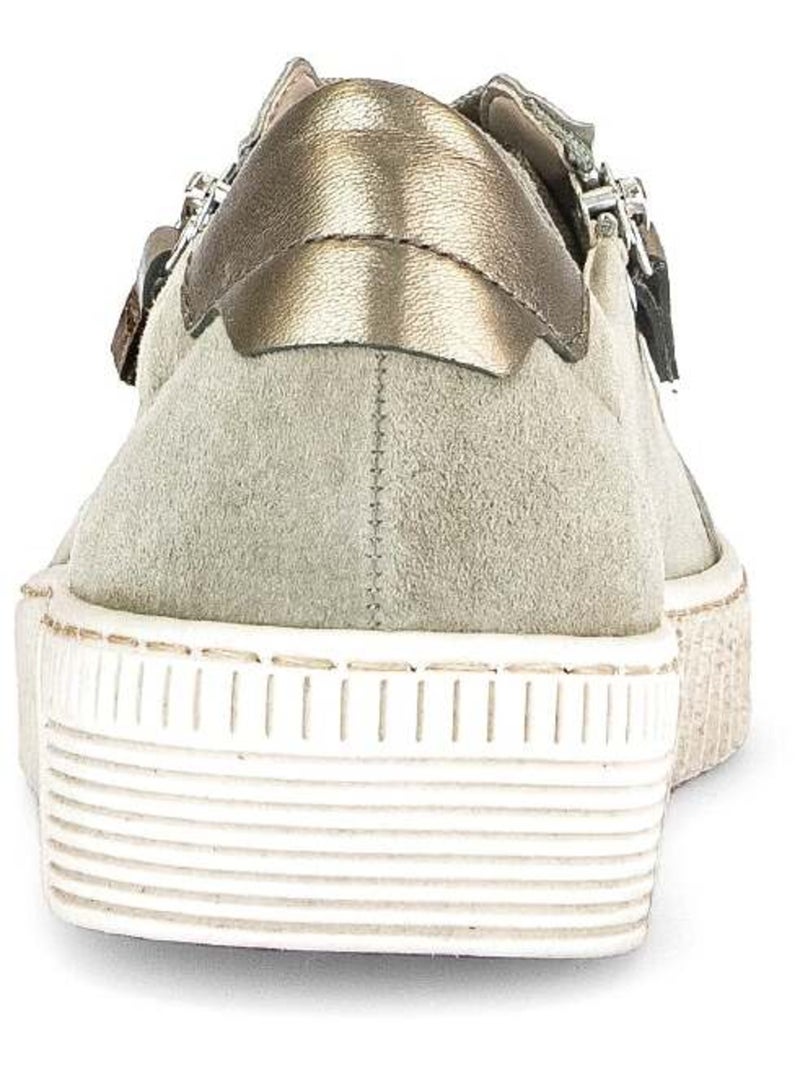Baskets  en cuir velours Beige - Kiabi
