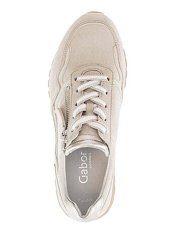 Baskets en cuir velours