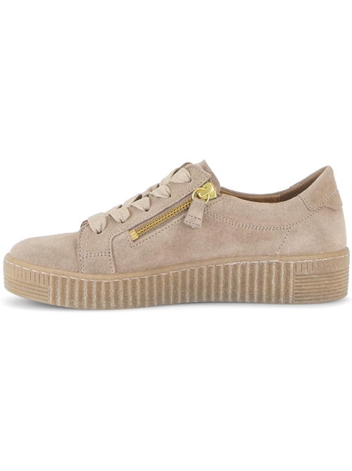 Baskets  en cuir velours - Kiabi