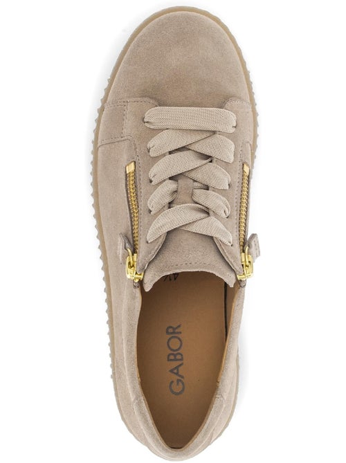 Baskets  en cuir velours - Kiabi