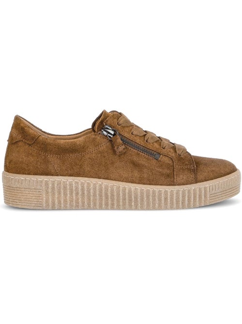 Baskets  en cuir velours - Kiabi