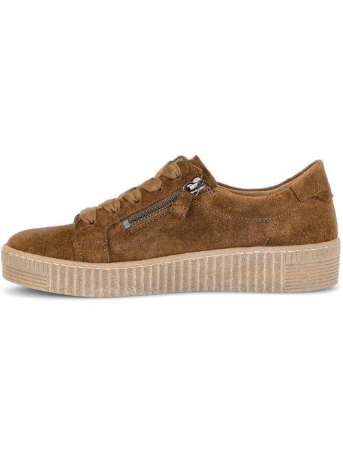 Baskets  en cuir velours - Kiabi