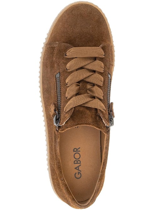 Baskets  en cuir velours - Kiabi