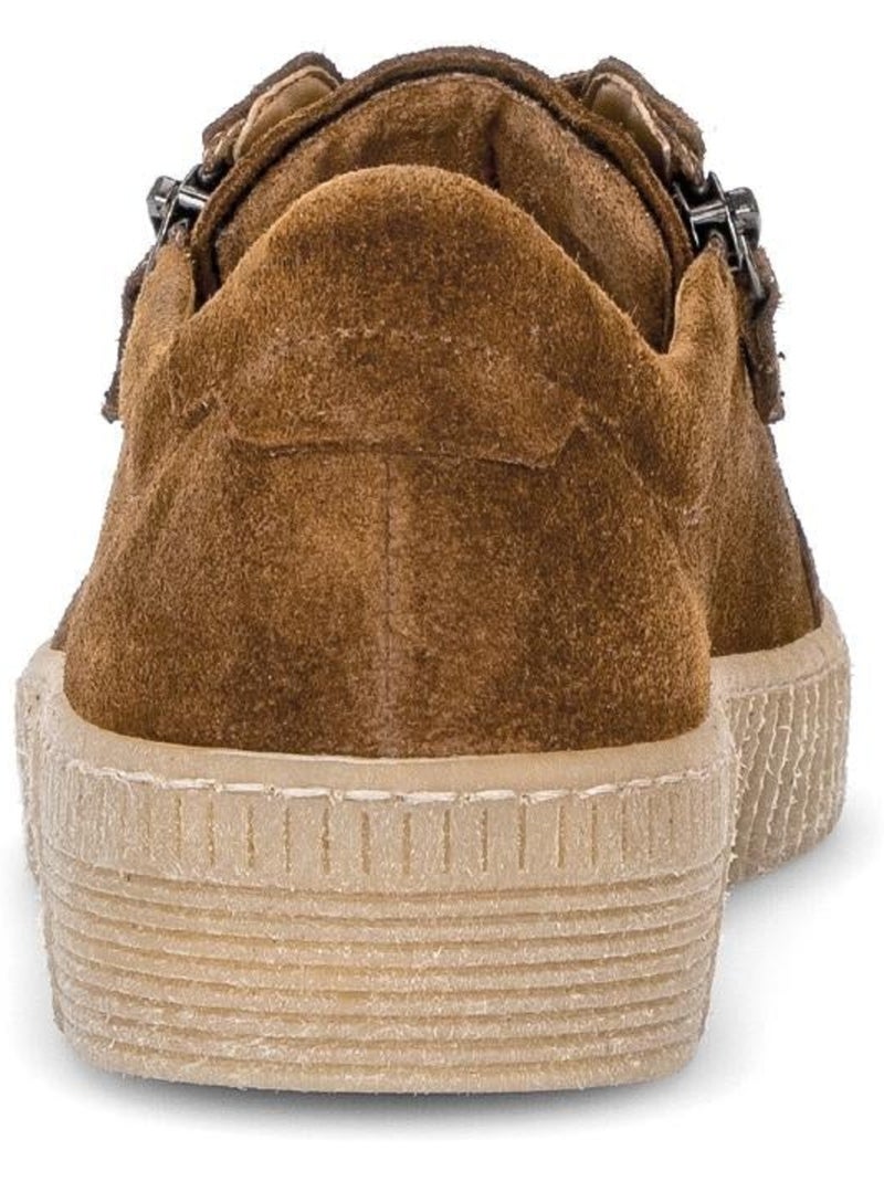 Baskets  en cuir velours Beige - Kiabi