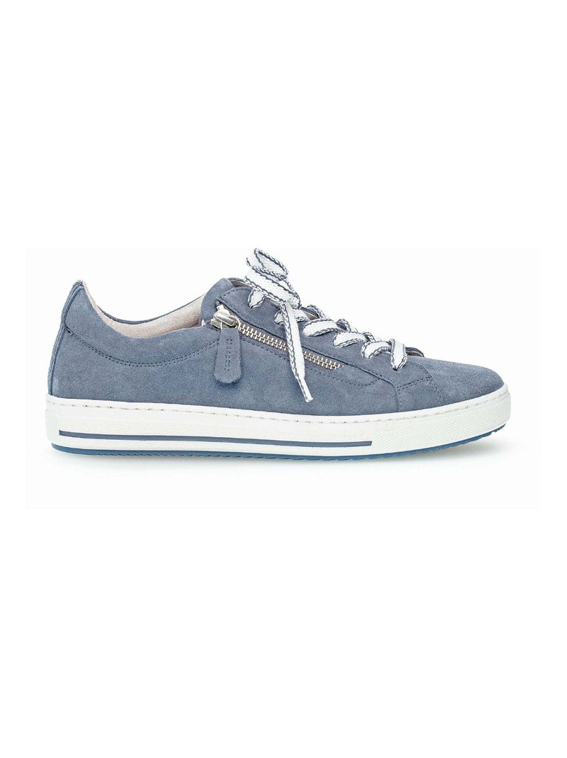 Baskets  en cuir velours Bleu - Kiabi