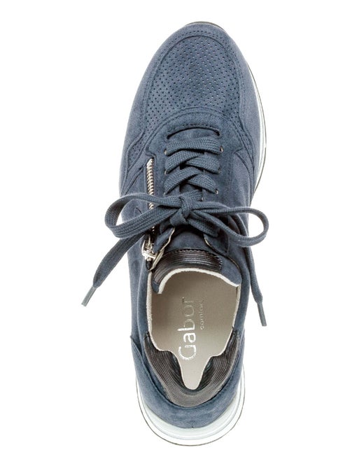 Baskets  en cuir velours - Kiabi