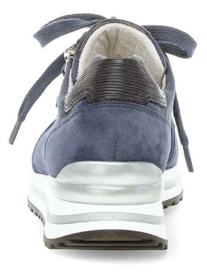 Baskets  en cuir velours Bleu - Kiabi