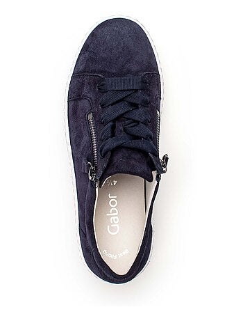 Baskets en cuir velours