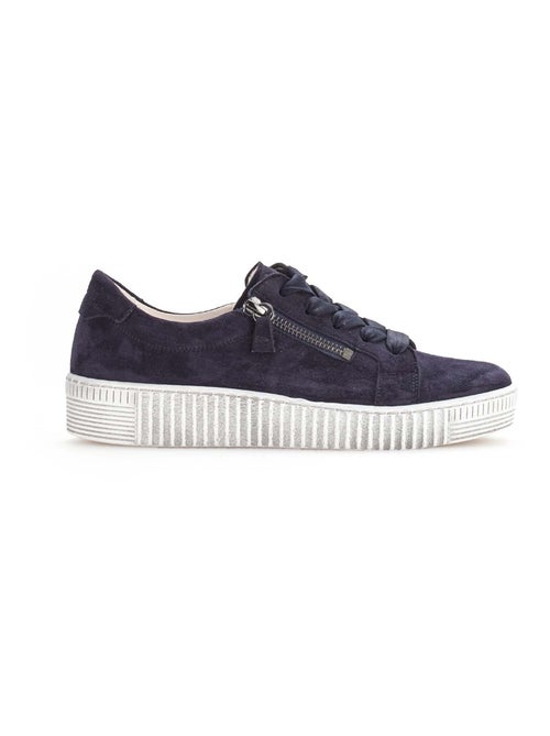 Baskets  en cuir velours - Kiabi
