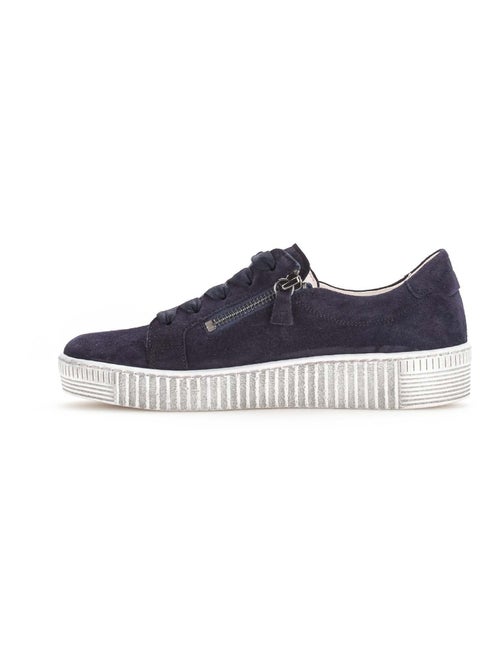 Baskets  en cuir velours - Kiabi