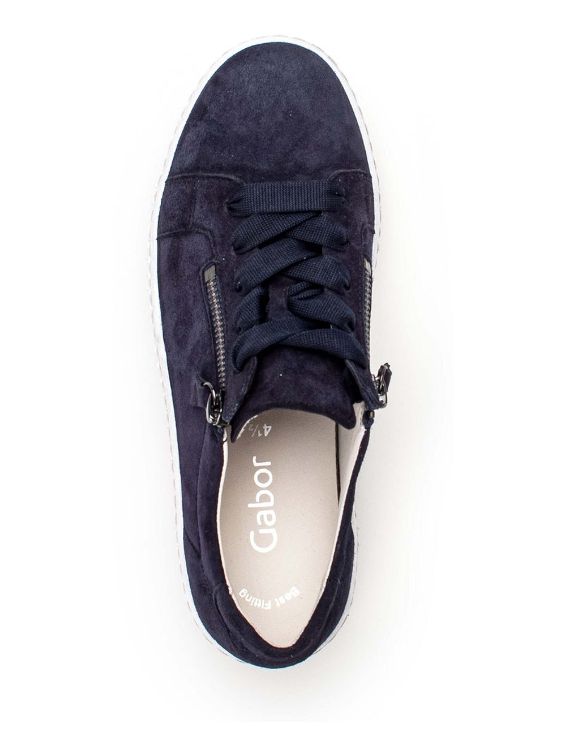 Baskets  en cuir velours Bleu - Kiabi