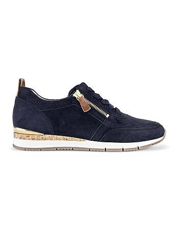 Baskets en cuir velours