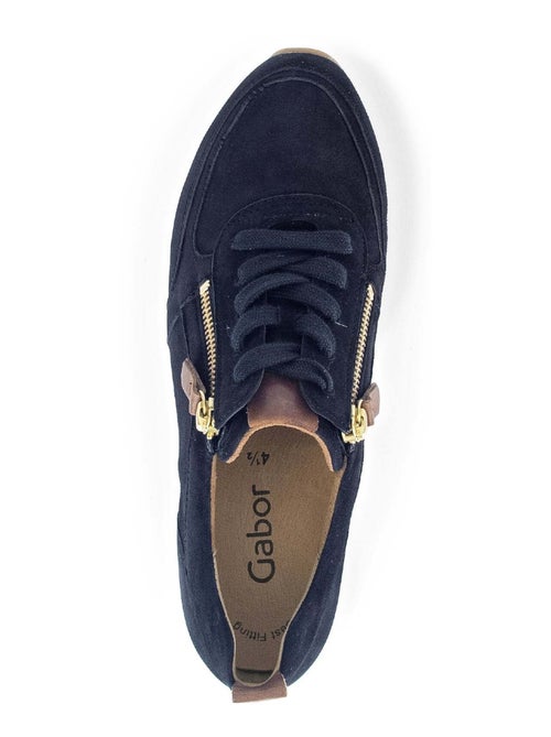 Baskets  en cuir velours - Kiabi