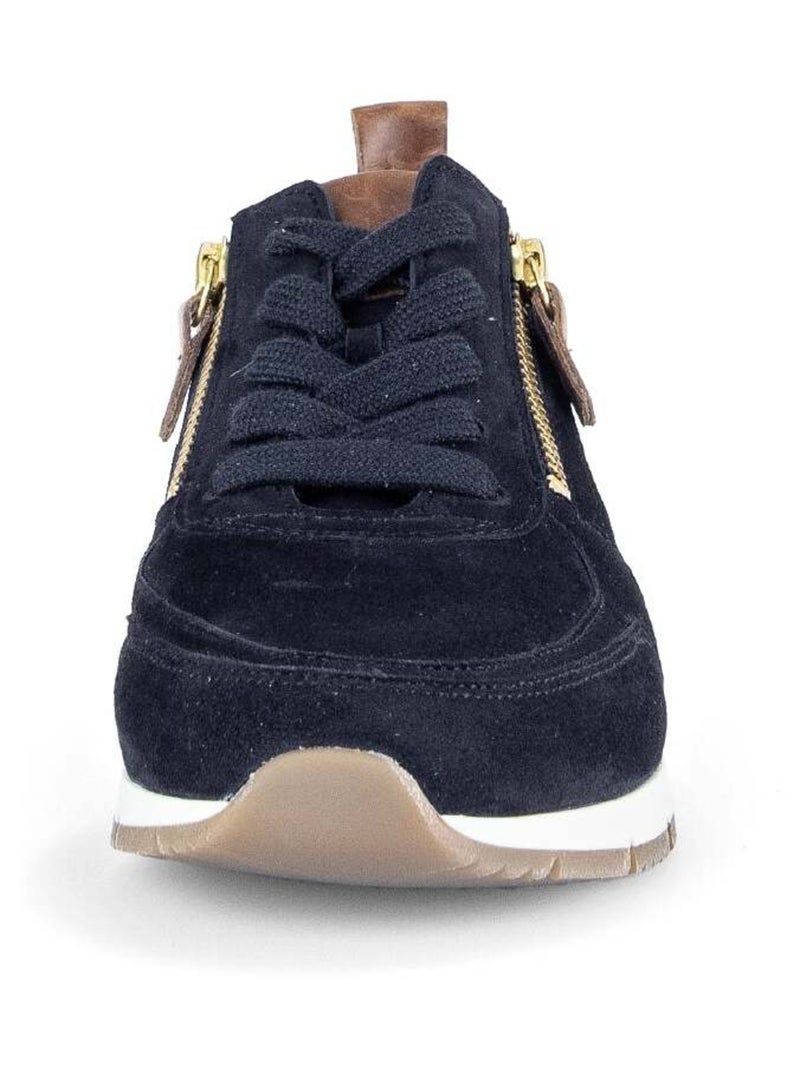 Baskets  en cuir velours Bleu - Kiabi