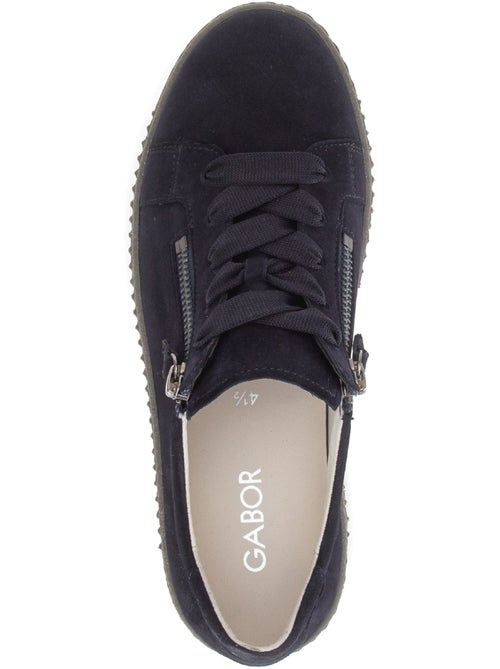 Baskets  en cuir velours - Kiabi