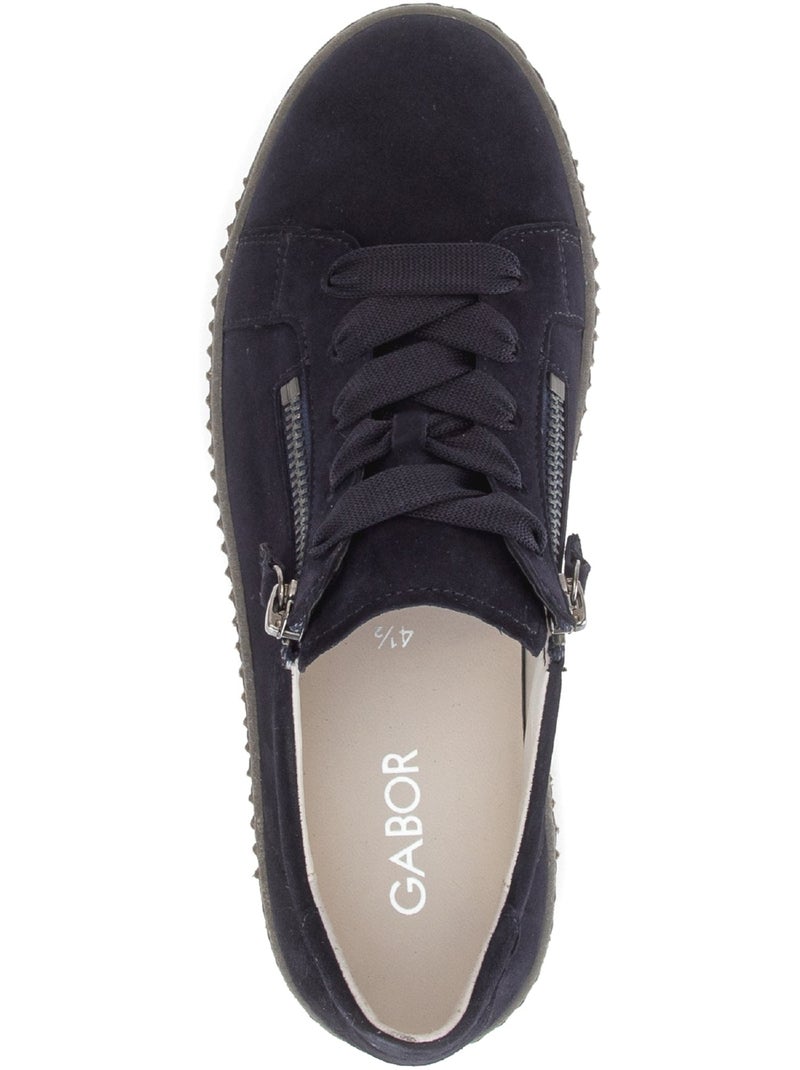 Baskets  en cuir velours Bleu - Kiabi