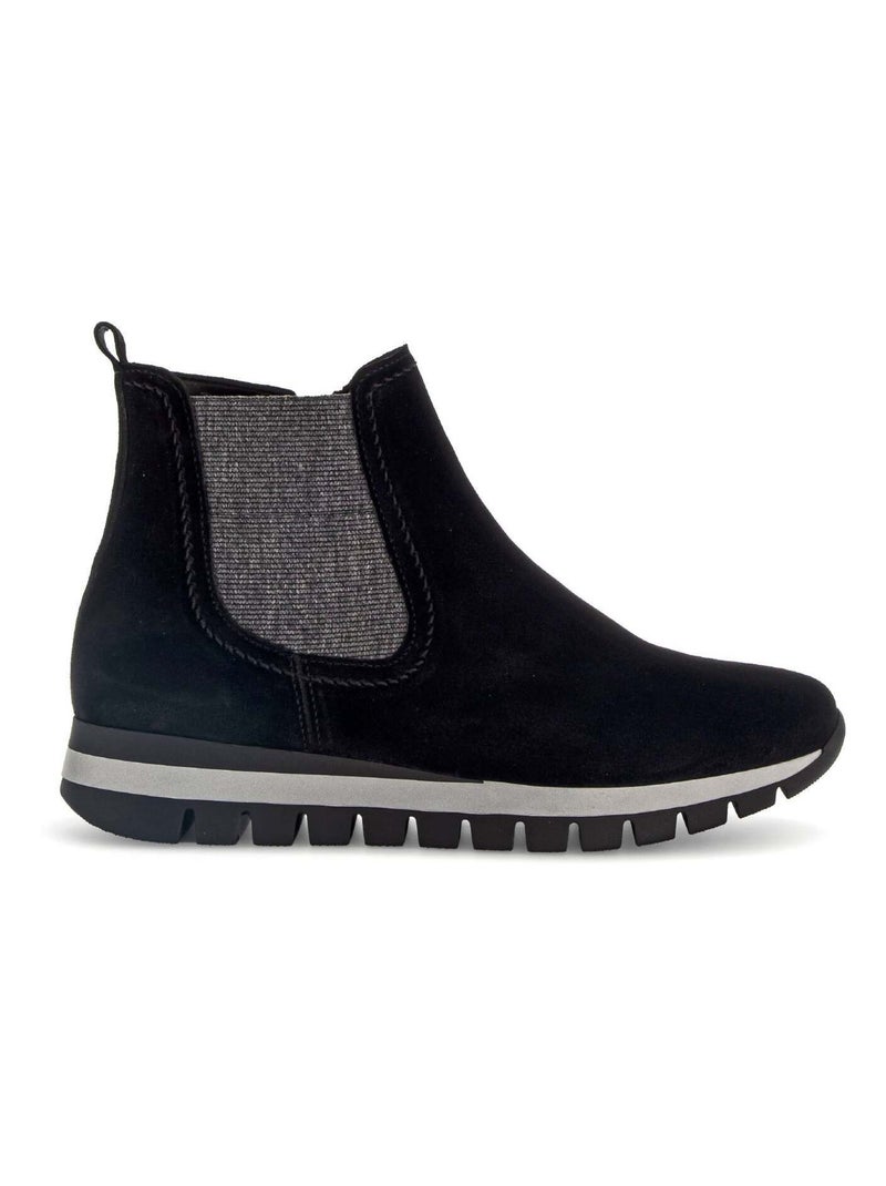 Baskets  en cuir velours Gabor Noir Noir - Kiabi