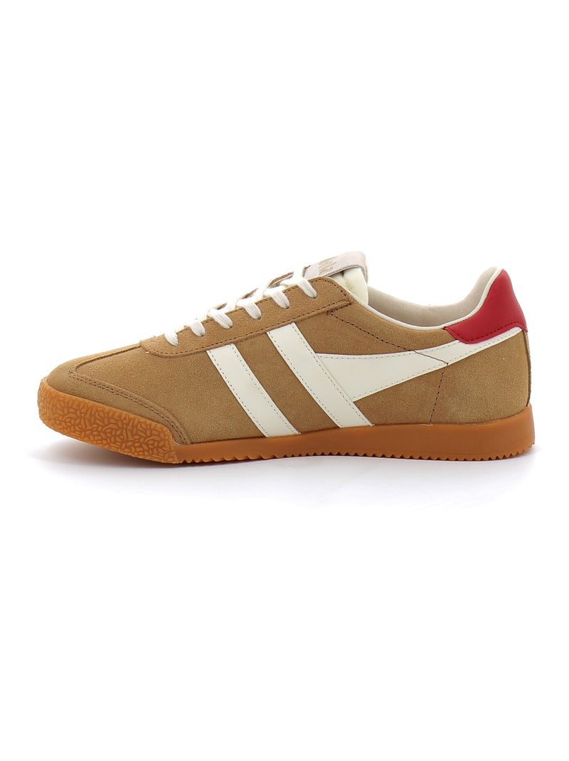 Baskets en Cuir Velours Gola Marron - Kiabi