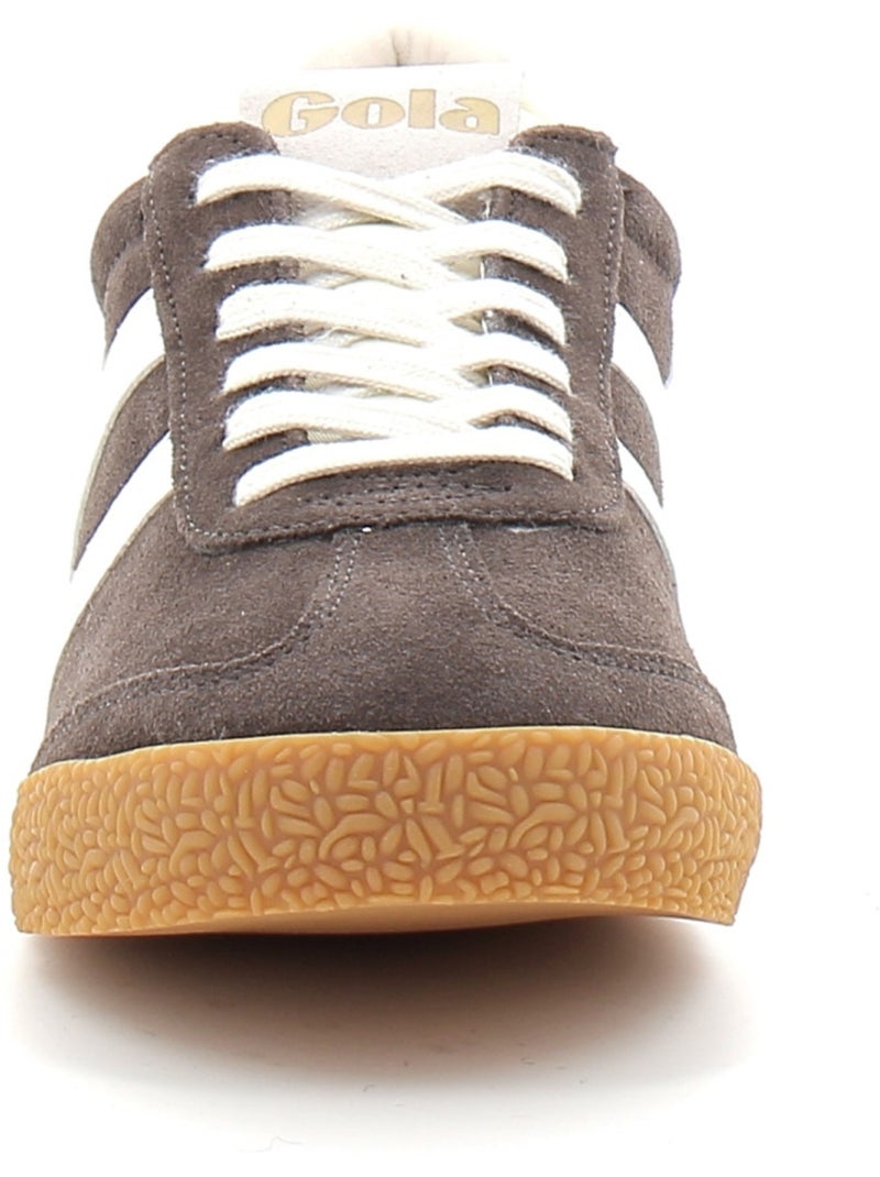 Baskets en Cuir Velours Gola Marron - Kiabi
