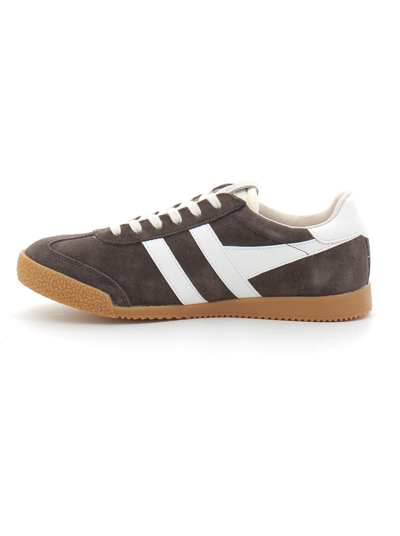 Baskets en Cuir Velours Gola Marron - Kiabi