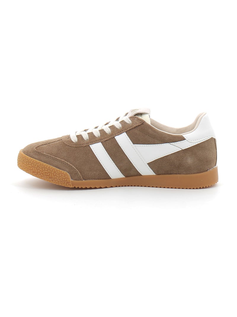 Baskets en Cuir Velours Gola Marron - Kiabi