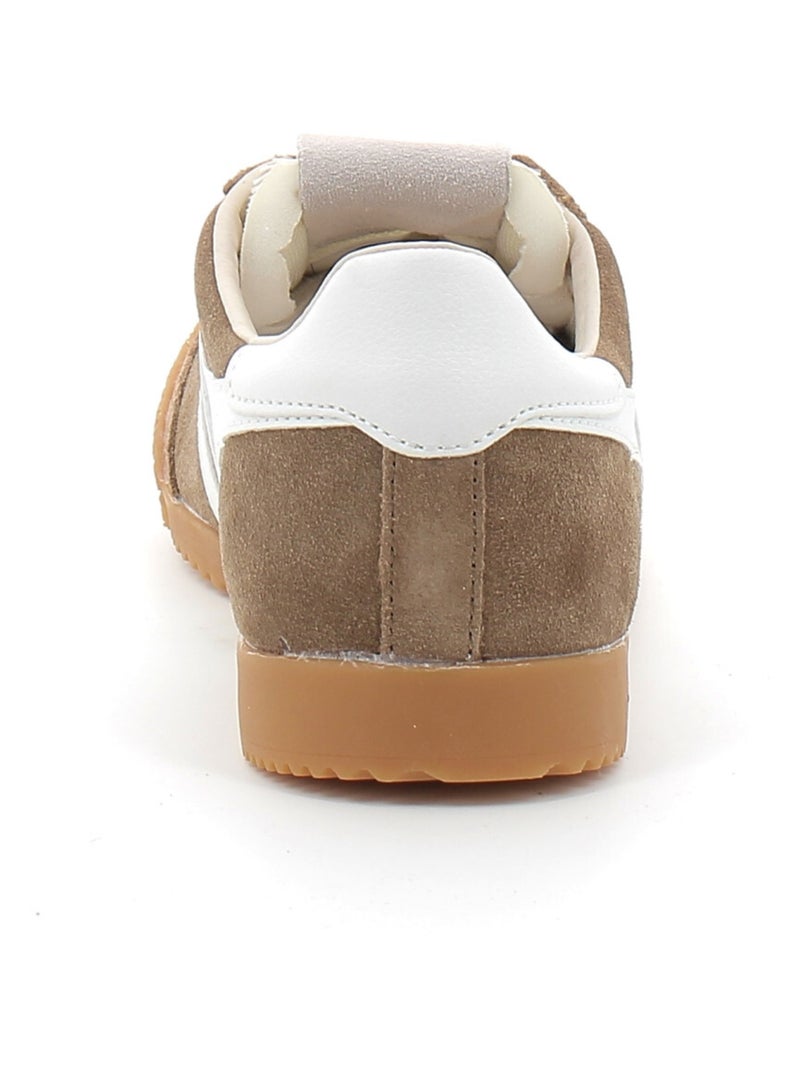 Baskets en Cuir Velours Gola Marron - Kiabi